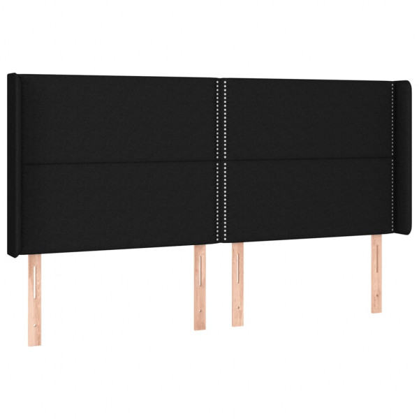 Cabecero con LED de tela negro 203x16x118/128 cm M 3