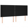 Cabecero con LED de tela negro 203x16x118/128 cm 3