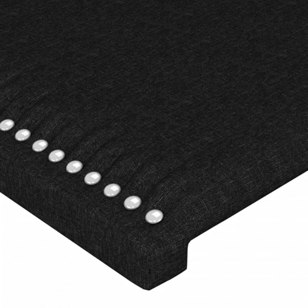 Cabecero con LED de tela negro 203x16x118/128 cm M 5