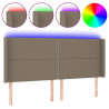Cabecero con LED de tela gris taupe 203x16x118/128 cm 2