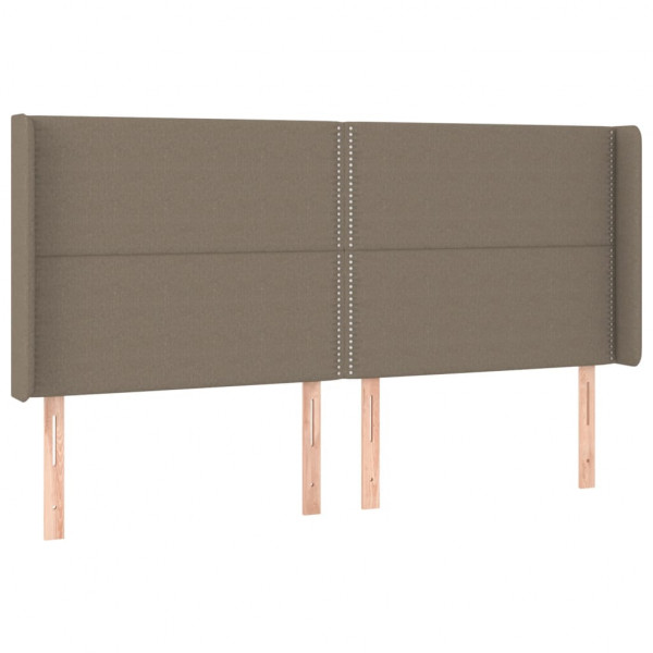 Cabecero con LED de tela gris taupe 203x16x118/128 cm M 3