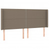 Cabecero con LED de tela gris taupe 203x16x118/128 cm 3