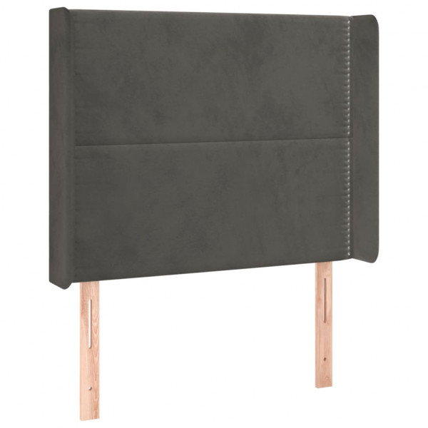 Cabecero con LED de terciopelo gris oscuro 93x16x118/128 cm M 3