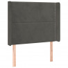 Cabeceira cama c/ luzes LED veludo 93x16x118/128cm cinza-escuro 3