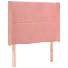Cabecero con LED de terciopelo rosa 103x16x118/128 cm 3