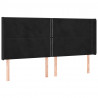 Cabecero con LED de terciopelo negro 163x16x118/128 cm 3