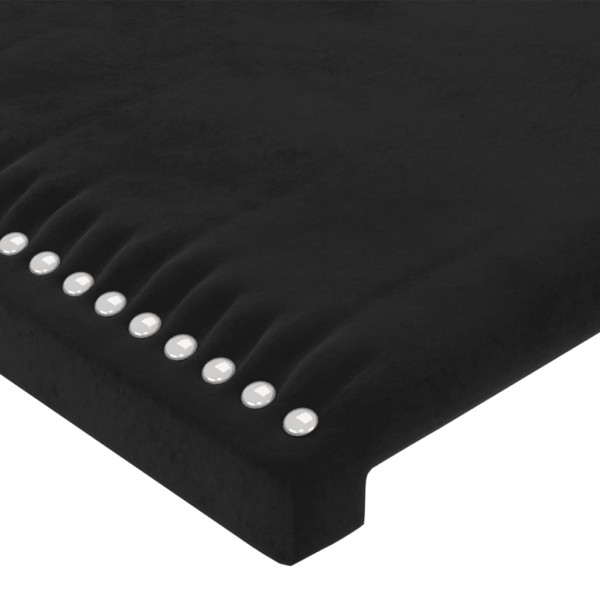 Cabecero con LED de terciopelo negro 163x16x118/128 cm M 5