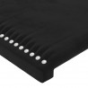 Cabeceira de cama c/ luzes LED veludo 163x16x118/128 cm preto 5
