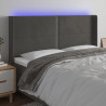 Cabecero con LED de terciopelo gris oscuro 203x16x118/128 cm 1