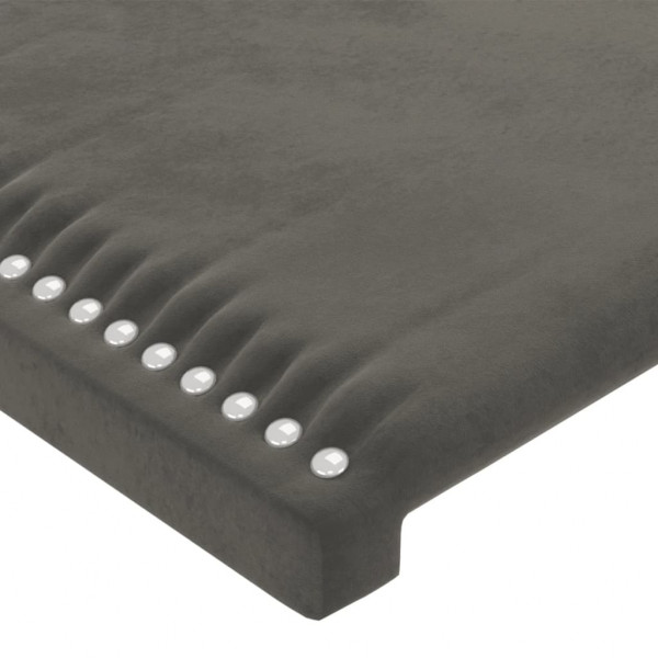 Cabecero con LED de terciopelo gris oscuro 203x16x118/128 cm M 5