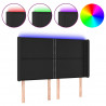Cabecero con LED cuero sintético negro 147x16x118/128 cm 2