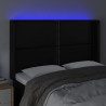 Cabecero con LED cuero sintético negro 147x16x118/128 cm 4