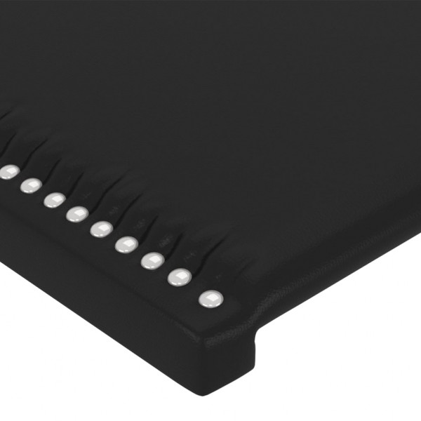 Cabecero con LED cuero sintético negro 147x16x118/128 cm M 5
