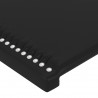 Cabeceira cama c/ LED couro artificial 147x16x118/128 cm preto 5
