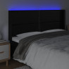 Cabecero con LED cuero sintético negro 183x16x118/128 cm 4
