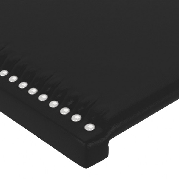Cabecero con LED cuero sintético negro 183x16x118/128 cm M 5