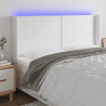 Cabecero con LED cuero sintético blanco 183x16x118/128 cm 1