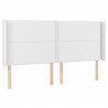 Cabecero con LED cuero sintético blanco 183x16x118/128 cm 3