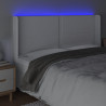 Cabecero con LED cuero sintético blanco 183x16x118/128 cm 4