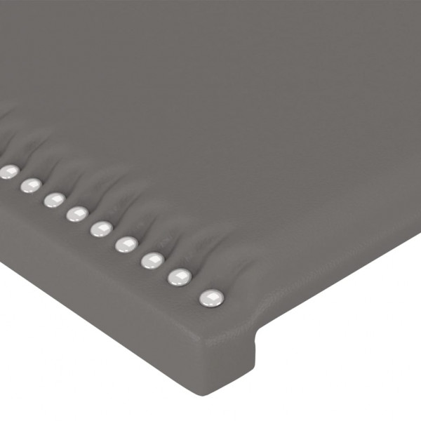 Cabecero con LED cuero sintético gris 183x16x118/128 cm M 5
