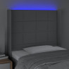 Cabecero con LED de tela gris claro 83x16x118/128 cm 4