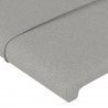 Cabeceira cama c/ luzes LED tecido 83x16x118/128 cm cinza-claro 5