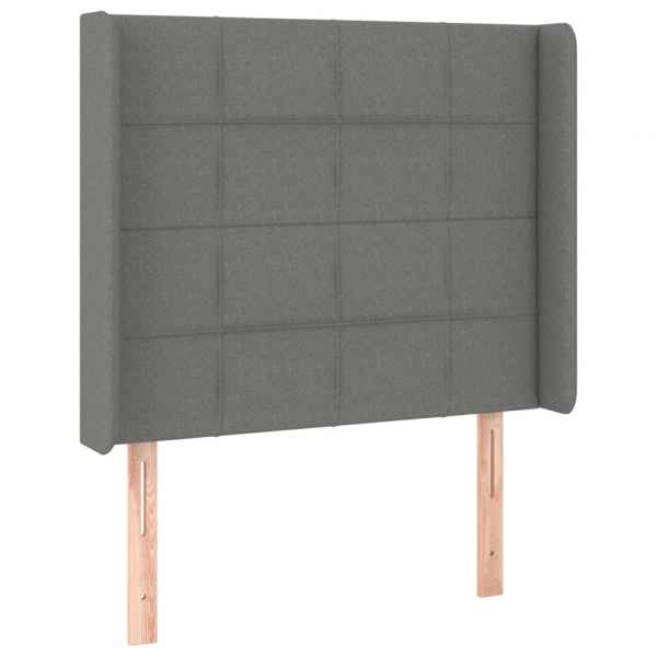 Cabecero con LED de tela gris oscuro 83x16x118/128 cm M 3