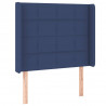 Cabeceira de cama c/ luzes LED tecido 83x16x118/128 cm azul 3