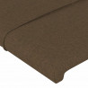 Cabeceira de cama c/ luzes LED tecido 93x16x118/128 cm castanho 5