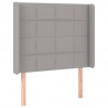 Cabecero con LED de tela gris claro 103x16x118/128 cm 3