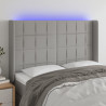 Cabecero con LED de tela gris claro 147x16x118/128 cm 1