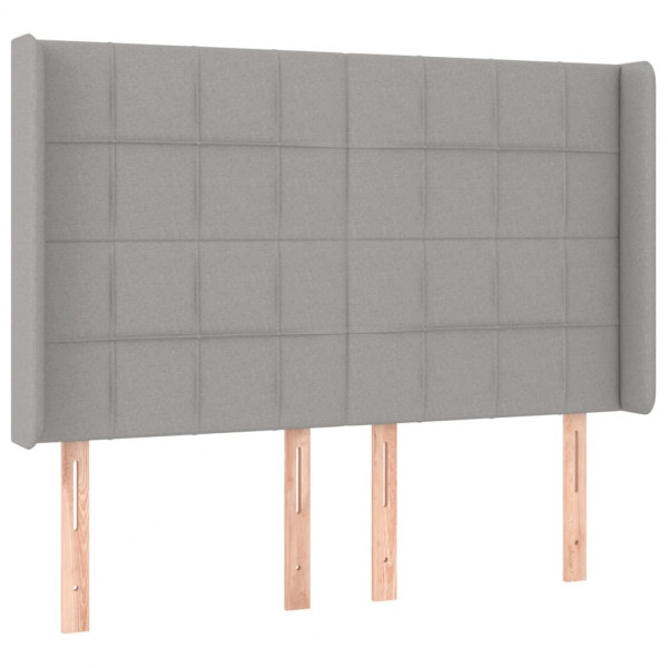 Cabecero con LED de tela gris claro 147x16x118/128 cm M 3