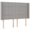 Cabeceira cama c/ luzes LED tecido 147x16x118/128cm cinza-claro 3