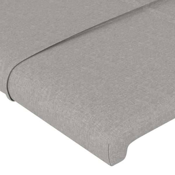 Cabecero con LED de tela gris claro 147x16x118/128 cm M 5