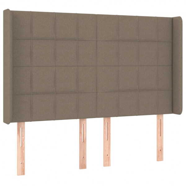 Cabecero con LED de tela gris taupe 147x16x118/128 cm M 3