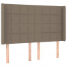 Cabecero con LED de tela gris taupe 147x16x118/128 cm 3
