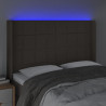 Cabecero con LED de tela gris taupe 147x16x118/128 cm 4