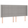 Cabeceira cama c/ luzes LED tecido 163x16x118/128cm cinza-claro 3