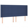 Cabecero con LED de tela azul 163x16x118/128 cm 3