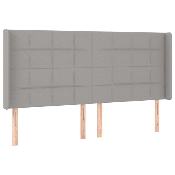 Cabecero con LED de tela gris claro 203x16x118/128 cm M 3