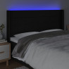 Cabecero con LED de tela negro 203x16x118/128 cm 4
