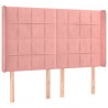 Cabecero con LED de terciopelo rosa 147x16x118/128 cm 3