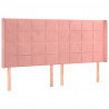 Cabecero con LED de terciopelo rosa 163x16x118/128 cm 3