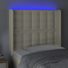 Cabecero con LED cuero sintético color crema 93x16x118/128 cm 4