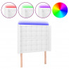 Cabecero con LED cuero sintético blanco 103x16x118/128 cm 2