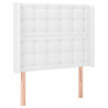 Cabecero con LED cuero sintético blanco 103x16x118/128 cm 3