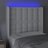 Cabecero con LED cuero sintético blanco 103x16x118/128 cm 4