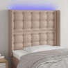 Cabecero con LED cuero sintético capuchino 103x16x118/128cm 1