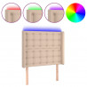 Cabecero con LED cuero sintético capuchino 103x16x118/128cm 2