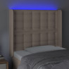Cabeceira cama c/ LED couro artif. 103x16x118/128 cm cappuccino 4